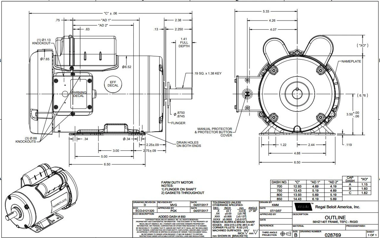 110090.00 Leeson | 2 Hp 1725 RPM 56HZ Frame TEFC (Farm Duty) 230 Volts 6 110090.00 Leeson | 2 Hp 1725 RPM 56HZ Frame TEFC (Farm Duty) 230 Volts - Image 4