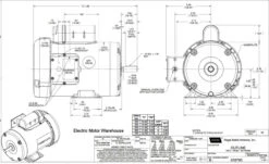 110108.00 Leeson | 3/4 Hp 3450 RPM 56 Frame TEFC 115/208-230V W/overload Protection -3c Shop 110108 dim 00243.1596176885