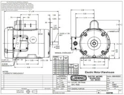 110402.00 Leeson | 2 Hp 3450 RPM 56H Frame TEFC 115/208-230V W/Overload Protection -3c Shop 110402 dim 36528.1571164577
