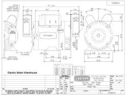 114216.00 Leeson | 1 Hp 3450 RPM 115/208-230V Double Shafted Power Tool Motor -3c Shop 114216 dim 26613.1571166867