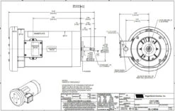 119534.00 Leeson | 2 Hp 3450 RPM 56J Frame 460V Pivotal Irrigation Booster Farm Motor -3c Shop 119534dim 58419.1572362466