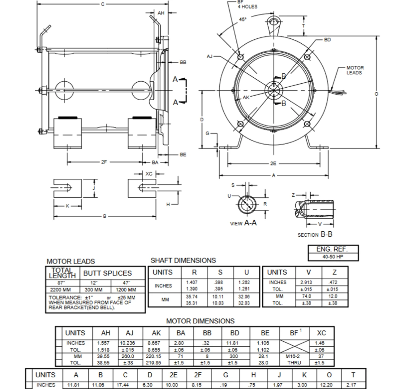 E40S1BZ Nidec 40 Hp 3600 RPM 230/460V 3-phase 160LCS Frame Oil Submersible Elevator Motor 4 E40S1BZ Nidec 40 Hp 3600 RPM 230/460V 3-phase 160LCS Frame Oil Submersible Elevator Motor - Image 2