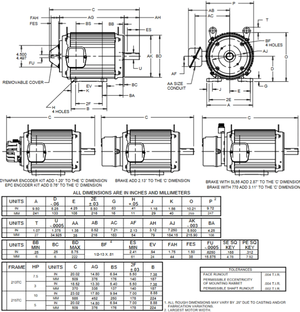 UN3T3BC Nidec 3 Hp 1800 RPM 213TC (Rigid Base) 230/460V TENV Vector-Duty 3-Phase Motor 4 UN3T3BC Nidec 3 Hp 1800 RPM 213TC (Rigid Base) 230/460V TENV Vector-Duty 3-Phase Motor - Image 2