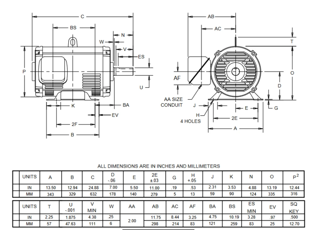 DH40S2GF Nidec 40 Hp 1800 RPM 575V ODP 286T (Rigid Base) 3-Phase Dry Elevator Motor 4 DH40S2GF Nidec 40 Hp 1800 RPM 575V ODP 286T (Rigid Base) 3-Phase Dry Elevator Motor - Image 2