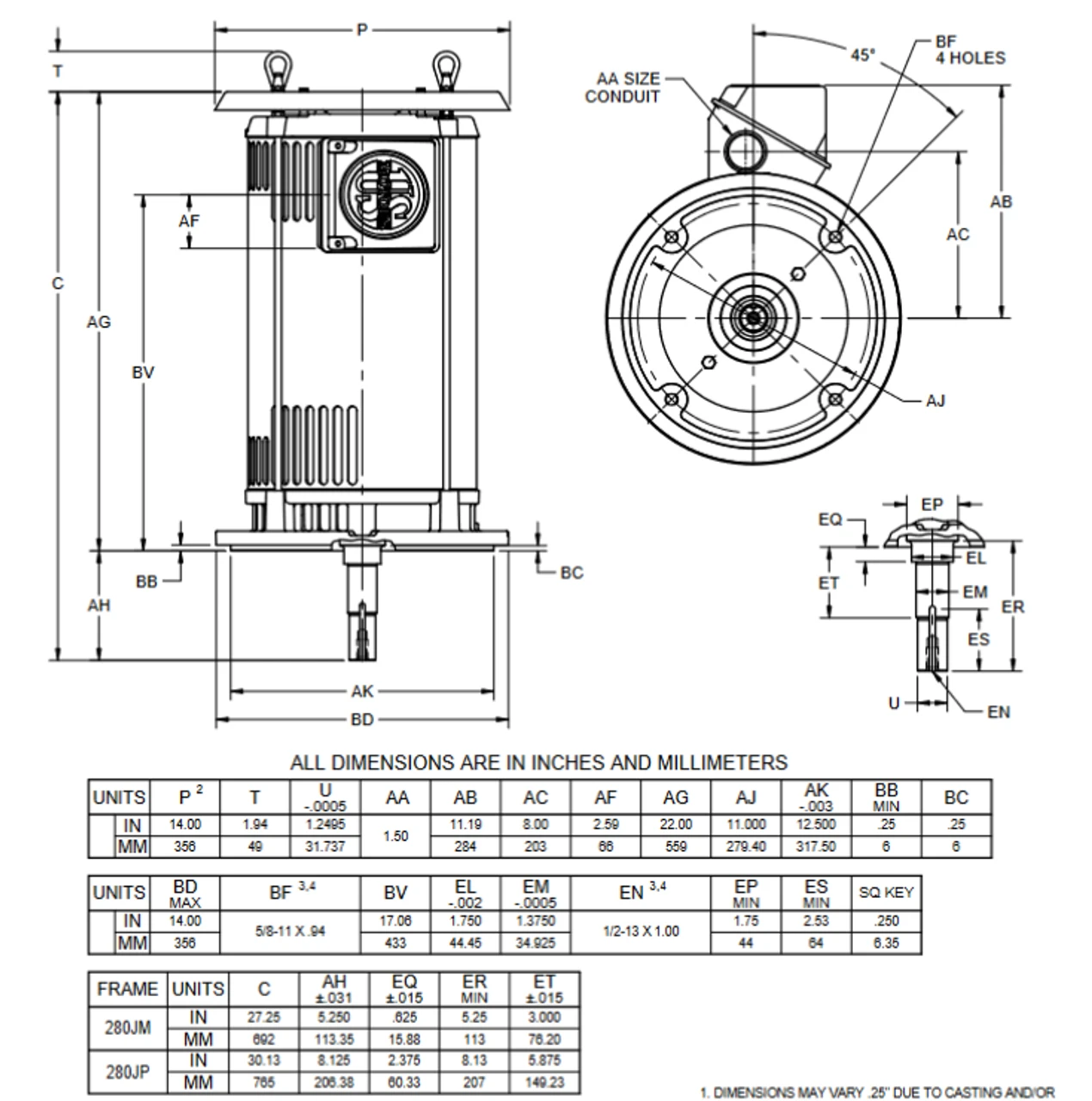 FF30E1XV Nidec 30 Hp 3600 RPM 3-phase 284JP Frame 200/400V ODP Vertical Close-Coupled Fire Pump Motor 4 FF30E1XV Nidec 30 Hp 3600 RPM 3-phase 284JP Frame 200/400V ODP Vertical Close-Coupled Fire Pump Motor - Image 2