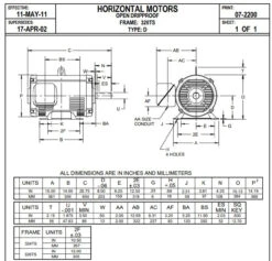 D50P1DS Nidec | 50 Hp 3600 RPM 324TS Frame 208-230/460V ODP Electric Motor Nide -3c Shop 320TS dim 35450.1591793954
