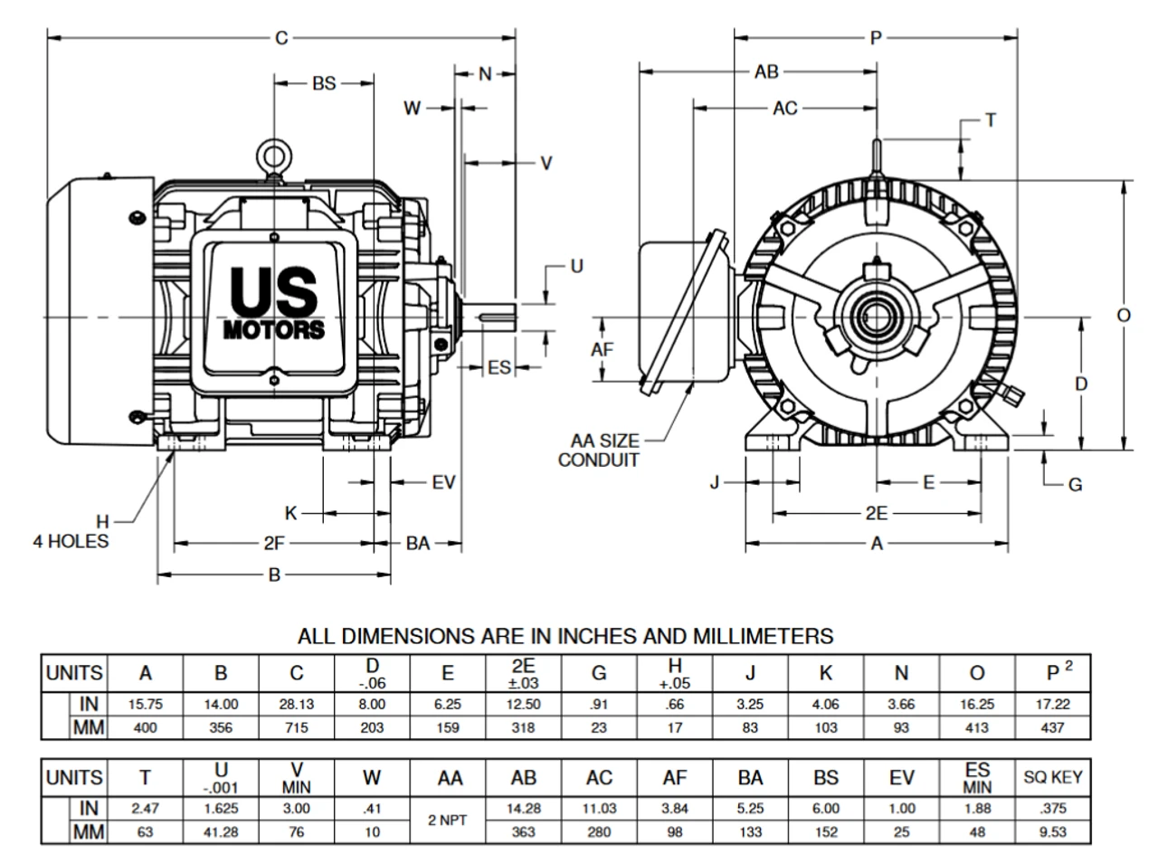 A25P1CS Nidec 25 Hp 3600 RPM 324 US Frame (Rigid Base) 460V TEFC 3-Phase Automotive Duty Motor 4 A25P1CS Nidec 25 Hp 3600 RPM 324 US Frame (Rigid Base) 460V TEFC 3-Phase Automotive Duty Motor - Image 2