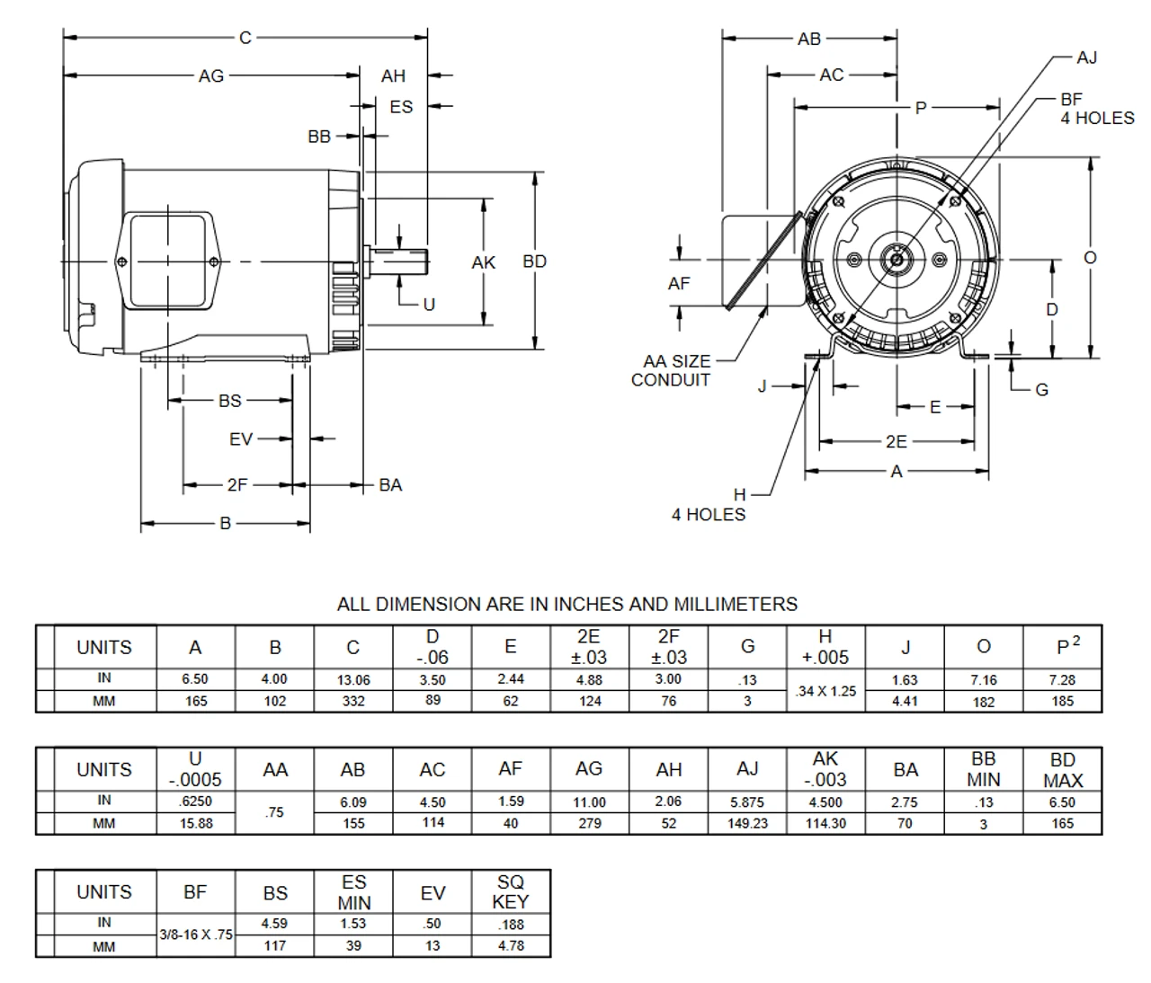 U32P2DFC Nidec 1 1/2 Hp 1800 RPM 56C Frame 208-230/460V TEFC 3-Phase Electric Motor 4 U32P2DFC Nidec 1 1/2 Hp 1800 RPM 56C Frame 208-230/460V TEFC 3-Phase Electric Motor - Image 2