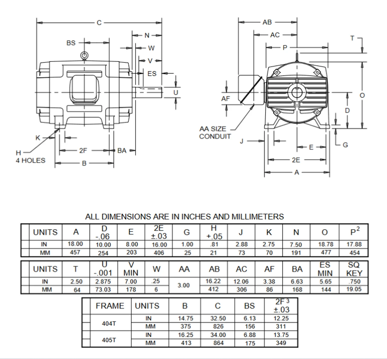 DH125S2BF Nidec 125 Hp 1800 RPM 230/460V ODP 404T (Rigid Base) 3-Phase Dry Elevator Motor 4 DH125S2BF Nidec 125 Hp 1800 RPM 230/460V ODP 404T (Rigid Base) 3-Phase Dry Elevator Motor - Image 2