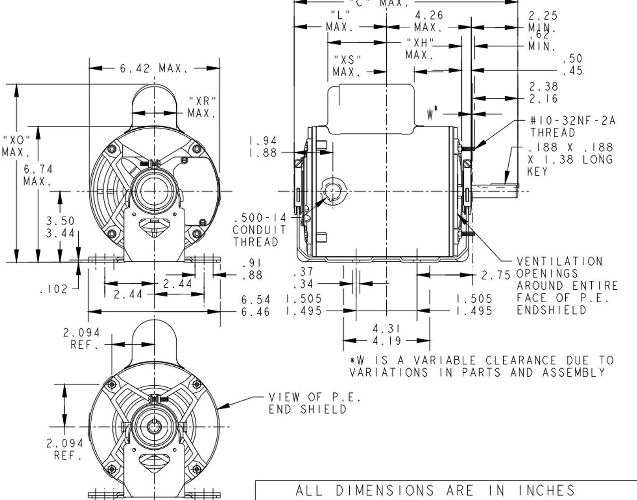 4688 Marathon 1 Hp (1 Speed) 115/208-230V 1800 RPM ODP 56Z Frame Cap Start Resilient Base Motor 6 4688 Marathon 1 Hp (1 Speed) 115/208-230V 1800 RPM ODP 56Z Frame Cap Start Resilient Base Motor - Image 4