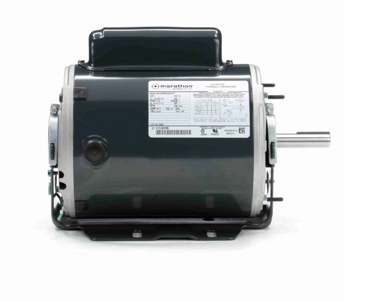 4688 Marathon 1 Hp (1 Speed) 115/208-230V 1800 RPM ODP 56Z Frame Cap Start Resilient Base Motor 5 4688 Marathon 1 Hp (1 Speed) 115/208-230V 1800 RPM ODP 56Z Frame Cap Start Resilient Base Motor - Image 3