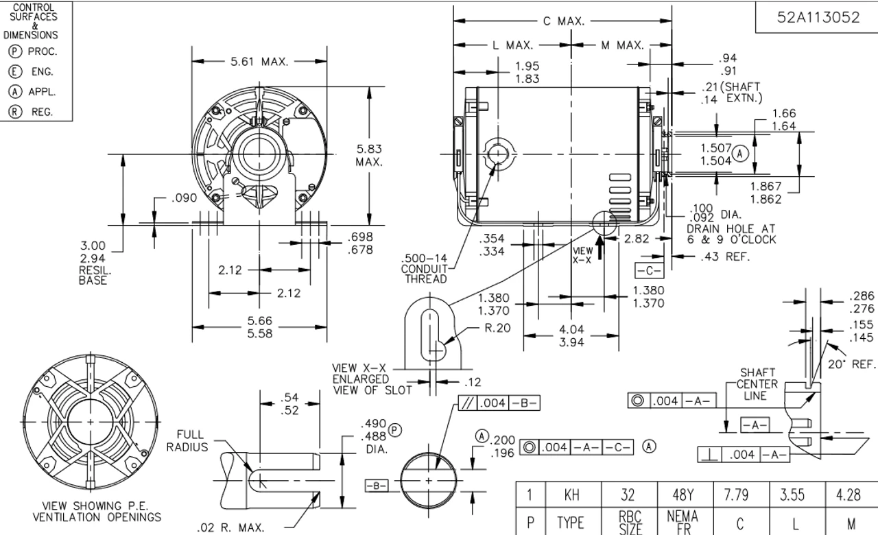 4725 Marathon 1/4 Hp Carbonator Pump Motor 1800/1500 RPM 115V, 48Y ODP Frame (resilient Base) Marathon 6 4725 Marathon 1/4 Hp Carbonator Pump Motor 1800/1500 RPM 115V, 48Y ODP Frame (resilient Base) Marathon - Image 4