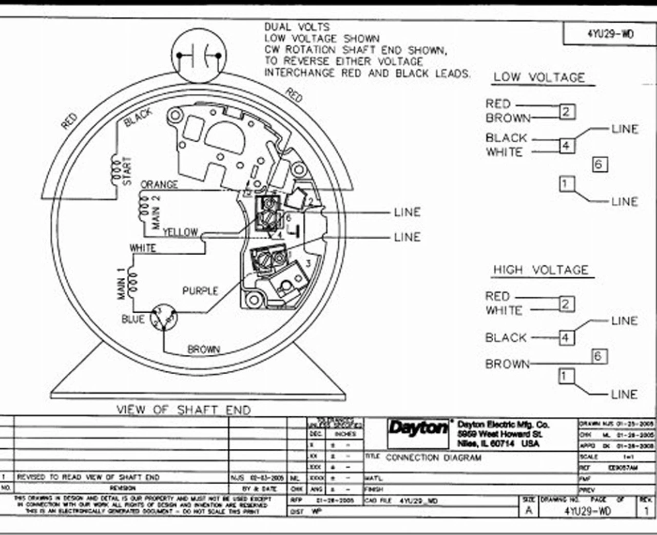 4YU29 Dayton 3/4 HP Direct Drive Blower Motor 1725 RPM 115/230V 6 4YU29 Dayton 3/4 HP Direct Drive Blower Motor 1725 RPM 115/230V - Image 4