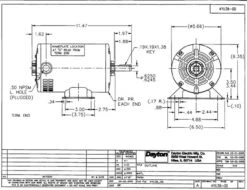 Model 4YU38 Century 1 Hp Belt Drive Blower 3 Phase Motor 1725 RPM 208-230/460V Dayton 4YU38 -3c Shop 4YU38DIM 89850.1463228204