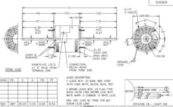 X063 Marathon 3/4 Hp 208-230V 1075 RPM (3 Speed) OPAO 48Y Frame Double-Shaft Blower Motor -3c Shop 63 line 02392.1628002124