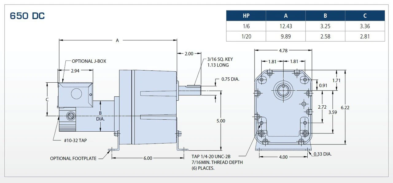 Bison 011-656-0276 Gear Motor 1/6 Hp 6.5 RPM 90VDC 4 Bison 011-656-0276 Gear Motor 1/6 Hp 6.5 RPM 90VDC - Image 2
