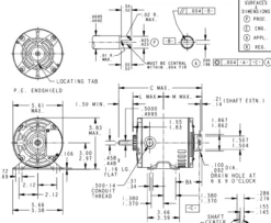 H712 Marathon 1/3 Hp Carbonator Motor, Double Shaft, 1800 RPM 100-120/200-240V, 48Y ODP Frame (rigid Base) -3c Shop 712 line 50006.1604607390