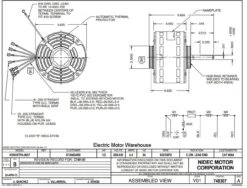 8064 Nidec | 1/2 Hp 825 RPM 3-Speed 208-230V; 5.6" Blower Motor -3c Shop 8064 23704.1568391555