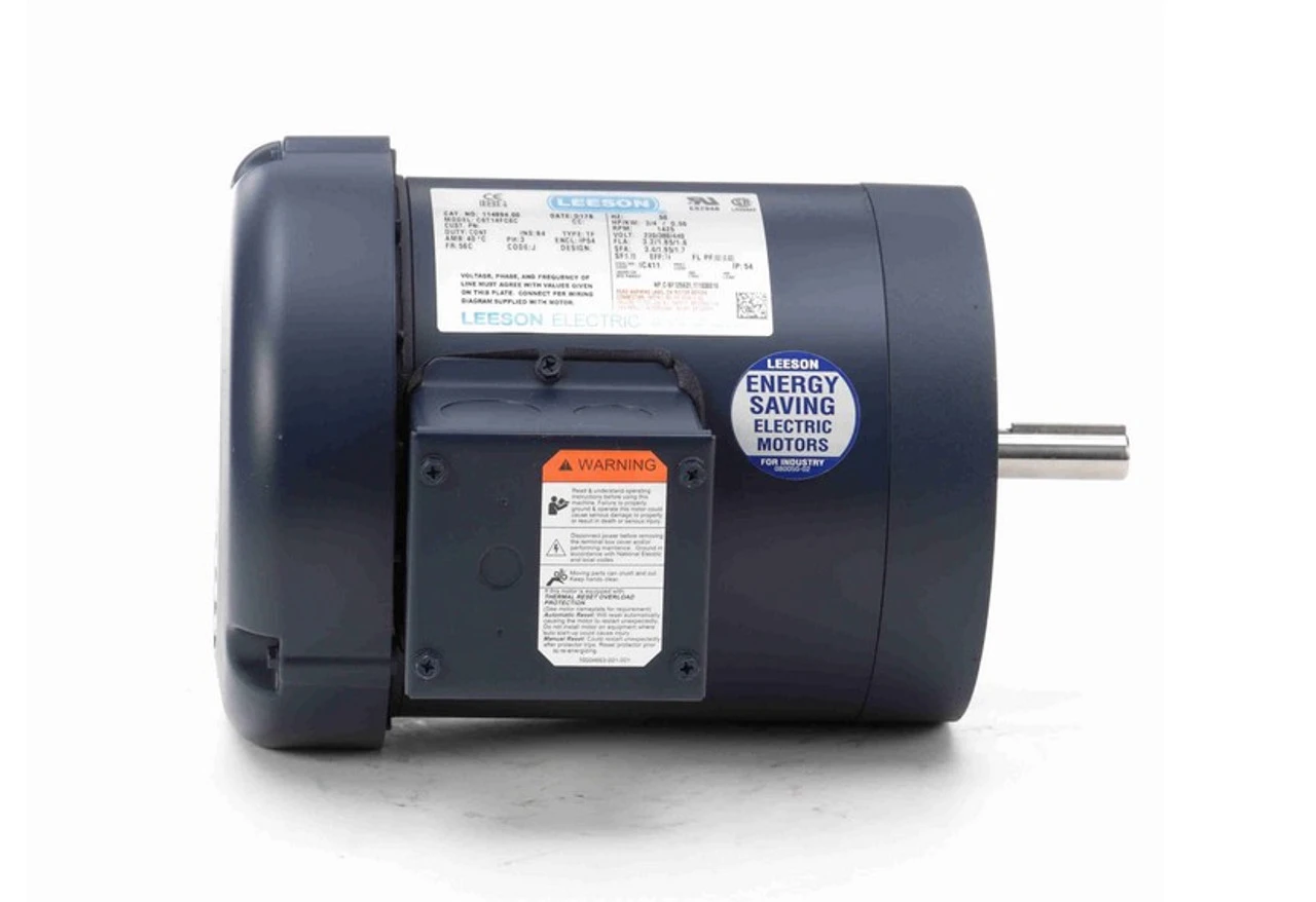 114894.00 Leeson 3/4 Hp 1500 RPM 220/380//440V 56C Frame TEFC (No Base) 3-Phase 50 Hz Motor 5 114894.00 Leeson 3/4 Hp 1500 RPM 220/380//440V 56C Frame TEFC (No Base) 3-Phase 50 Hz Motor - Image 3