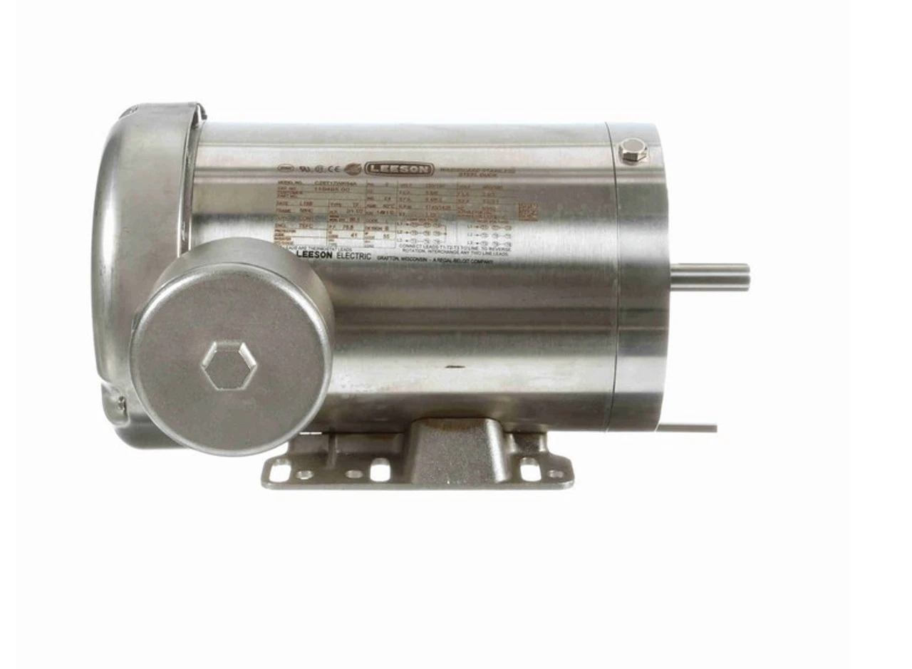 119495.00 Leeson 2 Hp 1800 RPM 208-230/460V 56HC Frame (Rigid Base) TEFC 3-Phase Premium-Stainless Wash-Down Motor 5 119495.00 Leeson 2 Hp 1800 RPM 208-230/460V 56HC Frame (Rigid Base) TEFC 3-Phase Premium-Stainless Wash-Down Motor - Image 3