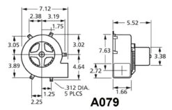 Fasco A079 Rheem Rudd, Goodman, Trane Furnace Draft Inducer Blower 115 Volts -3c Shop A079dim 13330.1491573363