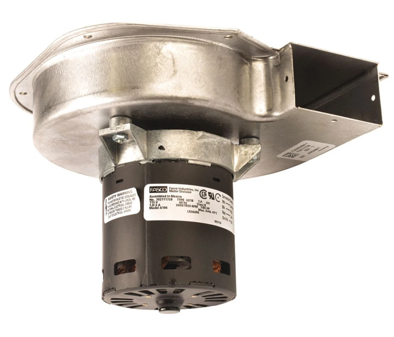 Fasco A194 Trane Furnace Draft Inducer Blower 115V (X38020420017, D330900P01) 4 Fasco A194 Trane Furnace Draft Inducer Blower 115V (X38020420017, D330900P01) - Image 2