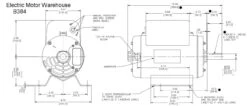 B384 Century 5 HP 3450 RPM R56Y Frame 208-230V Air Compressor Motor - Century # B384 -3c Shop B384 dim 65500.1555081895