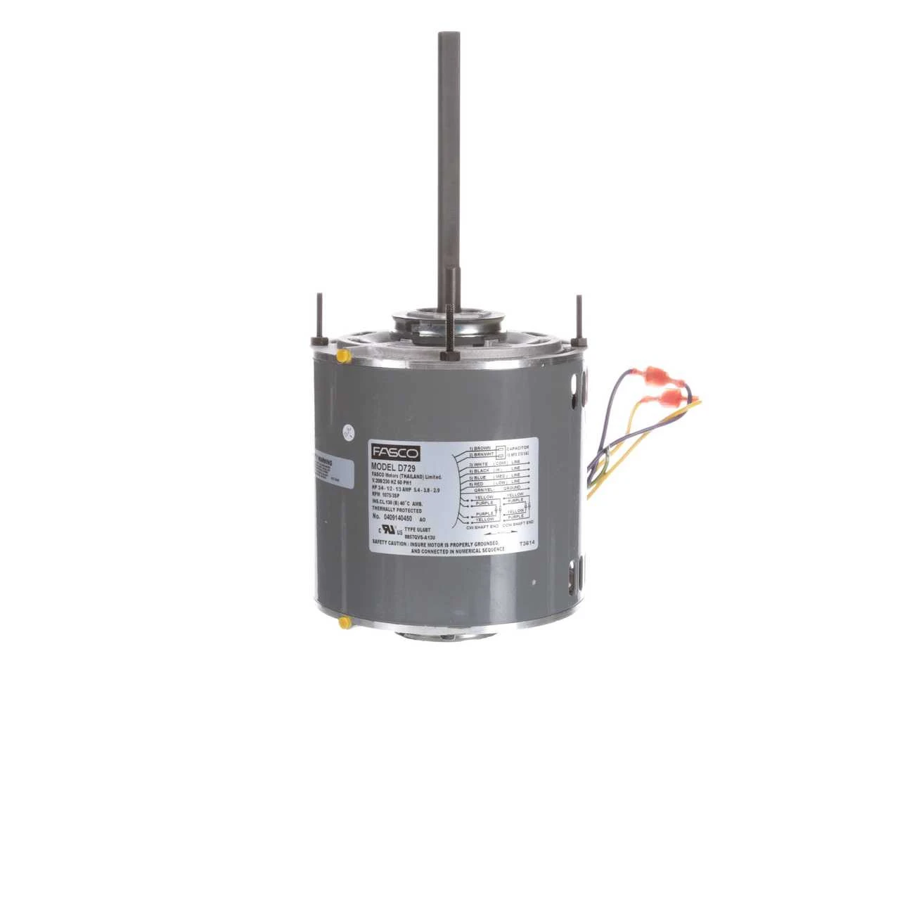 Fasco D729 Motor | 3/4 Hp 1075 RPM 3-Speed 208-230 Volts 5.6" Diameter Fasco Furnace Motor 3 Fasco D729 Motor | 3/4 Hp 1075 RPM 3-Speed 208-230 Volts 5.6" Diameter Fasco Furnace Motor