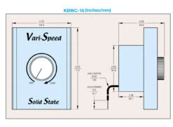 KBWC-18 | KB Electronics Solid State Variable Speed AC Electric Motor Control 8.0 Max Amps 115V -3c Shop K177 1008 dims 54992.1683142741