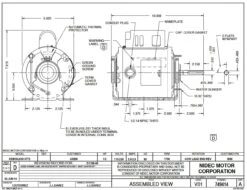 1850 Nidec | 1/4 Hp 1725 RPM 1-Speed 115V; 6.5" Blower Motor -3c Shop Nidec 1850 Line 46950.1570213955