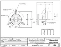 1961 Nidec | 1/25 Hp 1075 RPM 3-Speed 265V; 5" Blower Motor -3c Shop Nidec 1961 Line 13908.1571077558