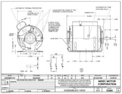 4153 Nidec | 1/4 Hp 1015 RPM 1-Speed 115V; 5.6" Blower Motor -3c Shop Nidec 4153 Line 75415.1570205858