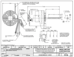 8905 Nidec | 3/4 Hp 1075 RPM 3-Speed 208-230V; 5.6" Blower Motor -3c Shop Nidec 8905 Line 33824.1569946555