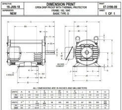 D5PA2A Nidec | 5 Hp 1800 RPM 184T Frame 208-230/460V ODP Motor Electric Motor -3c Shop Nidec D5PAZA 63213.1571163683