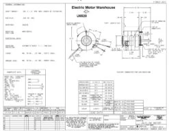 U6520 Century Unit Heater Motor 1/8 Hp, 1075 RPM, 115 Volts Century # U6520 -3c Shop U6520 dim 17423.1553785694