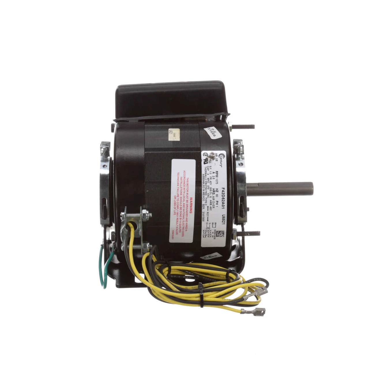 U6521 Century Unit Heater Motor 1/8 Hp, 1075 RPM, 115 Volts 3 U6521 Century Unit Heater Motor 1/8 Hp, 1075 RPM, 115 Volts