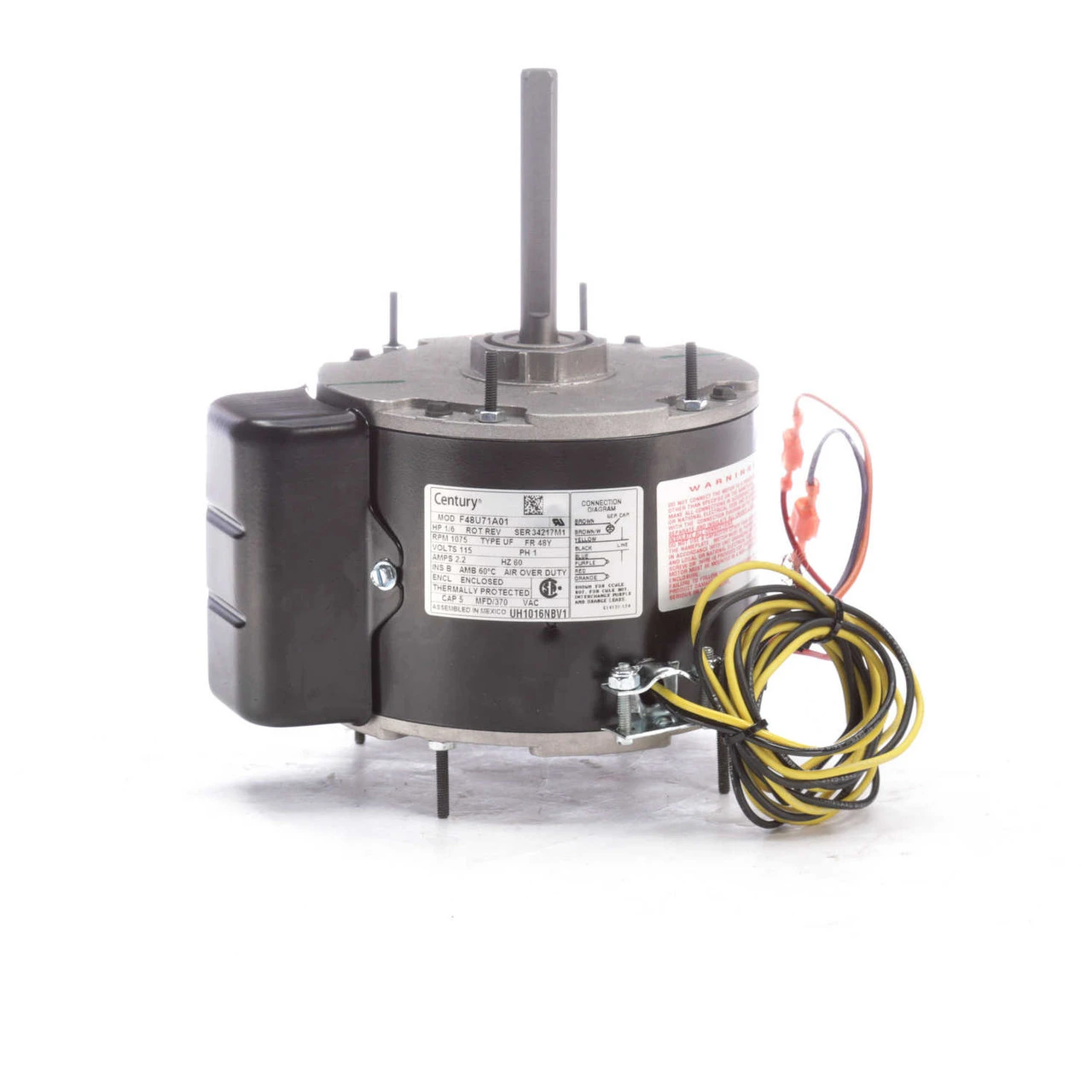 UH1016NBV1 Century Unit Heater Motor 1/6 Hp, 1075 RPM, 115 Volts Century # UH1016NBV1 3 UH1016NBV1 Century Unit Heater Motor 1/6 Hp, 1075 RPM, 115 Volts Century # UH1016NBV1