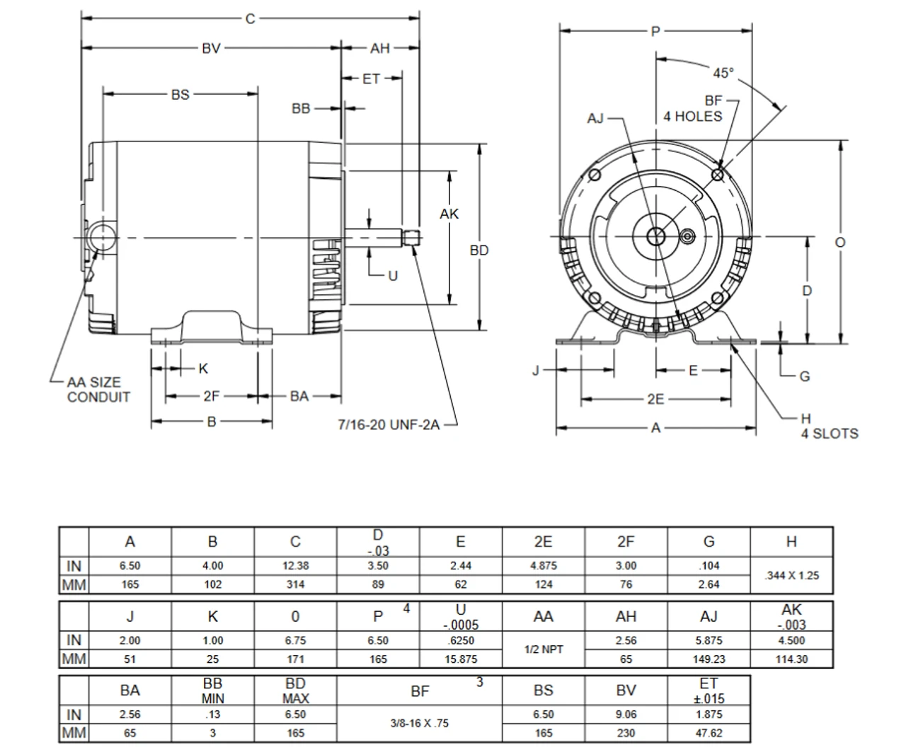 EE733-5 Nidec 2 HP 3600 RPM 3-Phase 575V 56J Frame (Base) ODP Special Pump Motor 4 EE733-5 Nidec 2 HP 3600 RPM 3-Phase 575V 56J Frame (Base) ODP Special Pump Motor - Image 2