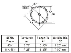 3083 Nidec | 1/7 Hp 3450 RPM 1-Speed 115V, 48M Oil Burner Motor -3c Shop oil flange 01637.1570042512